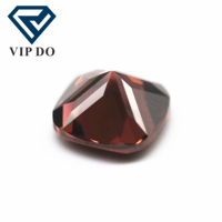 3x3mm-12x12mm l-rhodolite/rhodolite coussin carré en forme de zircone cubique pierres précieuses en vrac coussin synthétique pierres CZ découpées à la machine