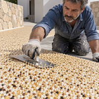 Revêtement durable en résine polyuréthane non jaunissant, pavés de galets naturels lavés pour les allées et trottoirs extérieurs des parcs