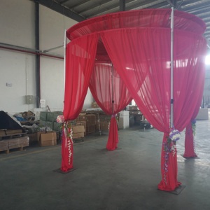 Telescopic round wedding event backdrop stand modular pipe drape stand - Product Image 1