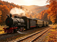 Train à vapeur classique antique, véhicule de transport sur rail extérieur pour projets de développement touristique