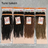 Nouveauté : Cheveux pour tresses au crochet pré-torsadées, 24 pouces, 220g, 3x Passion Twist Ghana Twist, 30 mèches/paquet, Ombré coloré