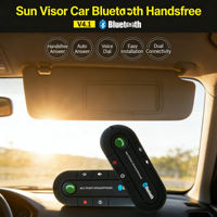 Connexion sans fil pour récepteur audio de voiture, lecteur de musique mains libres pour téléphone avec clip pare-soleil, haut-parleur, accessoire audio et vidéo MP3