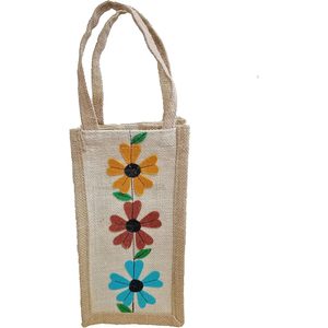 PARIJAT HANDICRAFT Bolsa de Yute natural Cubierta de botella de agua hecha a mano y bolsa de regalo para botella de vino Llevar elegante y ecológico - Product Image 2