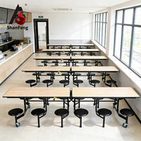 Ensemble de table à manger pliante en métal moderne pour 12 personnes, pour cantine scolaire, maison et hôtel, grandes zones de repas, logo personnalisable