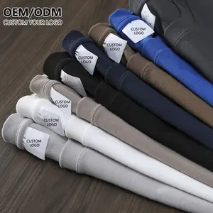 Toptan özel ağır boy tee gömlek vintage yuvarlak boyun çizgi tshirt elastan siyah düz boy t gömlek erkekler için