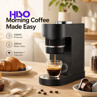 Machine à café expresso portable 2-en-1, 10 bars de pression, rechargeable, avec réservoir d'eau de 280 ml, pour usage domestique