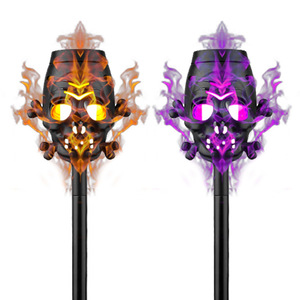 Luces Solares LED Decorativas de Halloween con Diseño de Calavera y Calabaza, Simulación de Llama, Impermeables, Estilo Europeo, para Jardín y Césped - Product Image 2