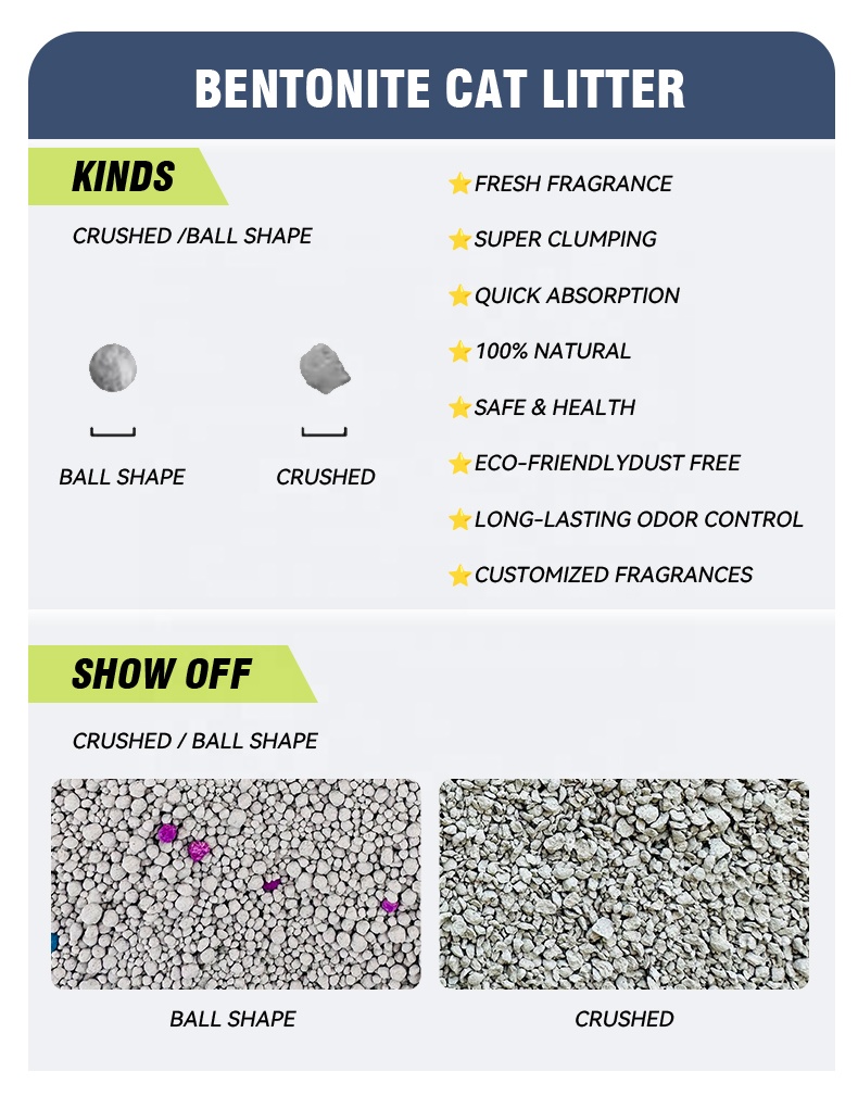 Tiansheng Mineral Products Spherical Bentonite Cat Litter - Eco-Friendly, Low Dust, Fast Clumping