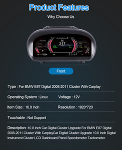 NaviHua - Panel de Instrumentos Digital LCD de 12.3 Pulgadas para Automóvil, Velocímetro con Sistema Linux para BMW Serie 1 E87/E88 - Product Image 3