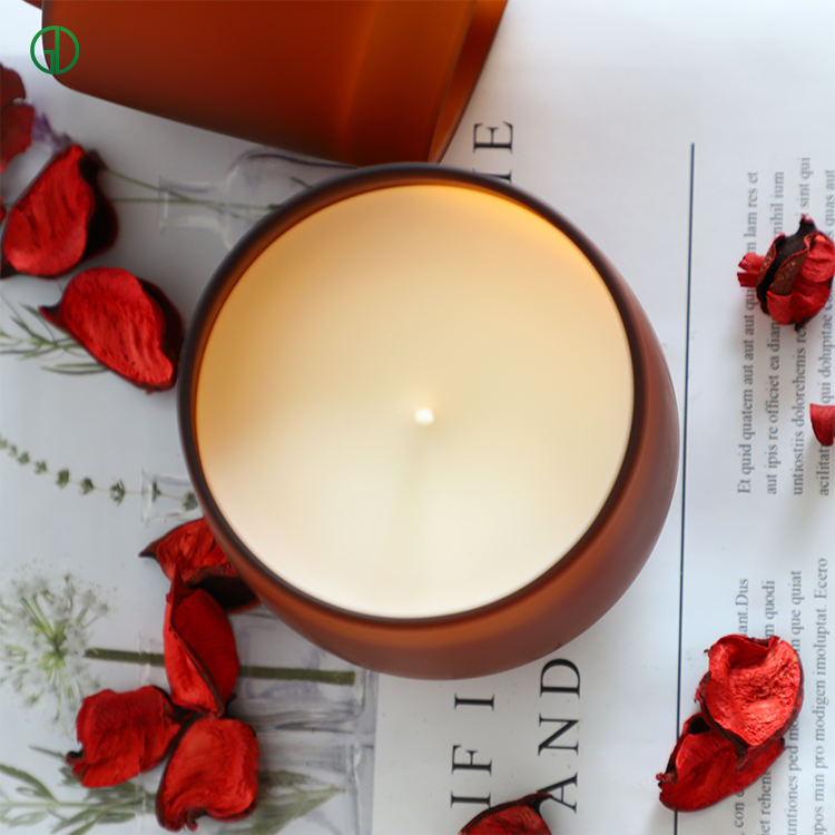 amber glass candle jar