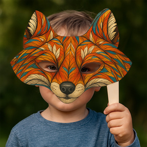 <span class=keywords><strong>Peinture</strong></span> en bois par numéros masque pour enfants Festival fête cultiver la créativité jouet 8 couleurs <span class=keywords><strong>peinture</strong></span> masque de <span class=keywords><strong>renard</strong></span> en bois - Product Image 6