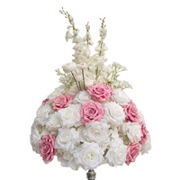 Boule de roses artificielles blanches de 50 cm, fleur artificielle pour centre de table de mariage, décoration de salle de fête, allée, chemin de passage