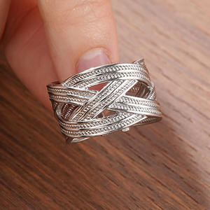 Anello Geometrico alla Moda T0630, Placcato in Argento 925, Gioiello Unisex Moderno da Regalo - Product Image 6