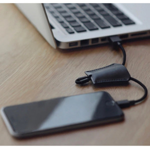 Funda protectora personalizada para cable de datos de teléfono móvil, bolsa de almacenamiento de cable USB de cuero PU con cuerda protectora, para organización y - Product Image 2