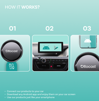 Adaptateur sans fil portable CarPlay Android Auto Ottocast P3P, connexion Bluetooth/USB, contrôle par IA, prise en charge de Netflix et YouTube, 1 an