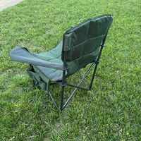 Chaise de camping et de pêche entièrement pliable, chaise d'extérieur portable, chaise pliante à dossier haut avec porte-gobelet