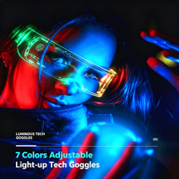 Lunettes LED lumineuses unisexes Cyberpunk, colorées et clignotantes, pour festivals, événements musicaux et science-fiction, motifs personnalisés disponibles