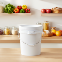 Seau rond en plastique de qualité alimentaire de 20 litres seau à crème glacée polyvalent de qualité alimentaire de 5 gallons pour le stockage des aliments