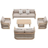 Ensemble de meubles de jardin en teck massif, élégant et moderne, avec table et chaises, personnalisable, Sigma OEM, pour patio et jardin