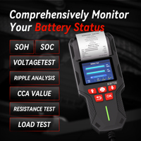 Probador de Baterías Profesional con Impresora, 10-2000 CCA, 12V 24V, Probador de Capacidad de Batería Konnwei Kw700