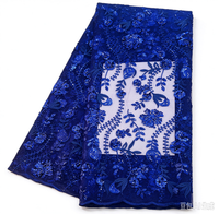 Tissu en dentelle brodée de sequins et de nœuds en filet français, maille africaine tricotée de haute qualité, respirant et léger, pour la décoration intérieure