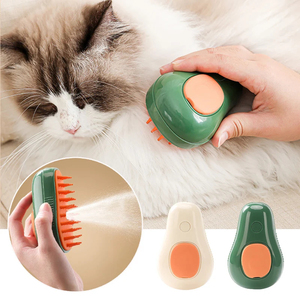 Cepillo de vapor para gatos y perros, peine eléctrico autolimpiante con vapor para masaje, cepillo pulverizador para mascotas con forma de aguacate - Product Image 1