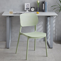Chaise de salle à manger nordique empilable en polypropylène, chaise en plastique avec dossier bjflamingo