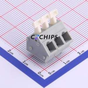 XY115A-5.0-3P Spring Terminal Block Through hole Component (THT),P=5mm Connector 1x3P 5mm Gray 3P - Product Image 1