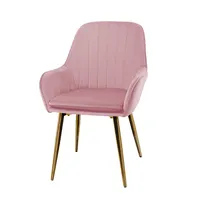 Velvet Ding Chair with Gold Leg, Metal Steel Frame Chairs