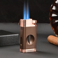 Nuevo Encendedor de Cigarros con Cortador y Punzón, Set de Regalo con Logotipo Personalizado, Encendedor de Cigarros de Aleación de Zinc con Butano, Encendedor de Cigarros de Lujo