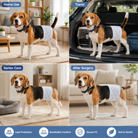Couches jetables pour chiens mâles OEM d'usine, super absorbantes, anti-fuites, imprimées, bandes ventrales pour animaux de compagnie, vente en gros