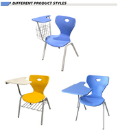 Chaise classique moderne en plastique bloc-notes chaise d'étudiant et d'examen universitaire mobilier scolaire pour la formation en classe