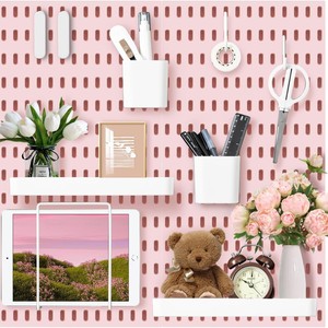 Plastic Pegboard Wall Unit Rectangle Punch Free Wall Mounted Office Organizer Storage For Figurines And Blind Boxes - Product Image 1