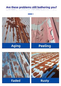 <span class=keywords><strong>Peinture</strong></span> convertissante de la rouille à base d'eau, apprêt 2-en-1 pour toitures et clôtures métalliques, sans ponçage, élimination de la rouille et changement de <span class=keywords><strong>couleur</strong></span> - Product Image 2