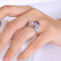 Cincin Wanita Tembaga Murni Berlapis Elektro Batu Alam Bentuk Unik Hadiah Halloween Produsen Ekspor