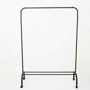 Porte-vêtements sur pied à barre unique, mobile, gain de place, noir et blanc, pour chambre, dortoir, balcon, usage intérieur - Product Image 5