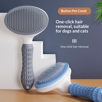 Peigne pour animaux de compagnie en PP pour le toilettage des chats et des chiens, brosse de nettoyage automatique à un clic pour l'élimination des poils, accessoires pour animaux de compagnie