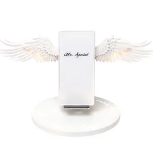 New Low Temperature Desktop Stand 10W Fast Charge Angel Wings Wireless Charger