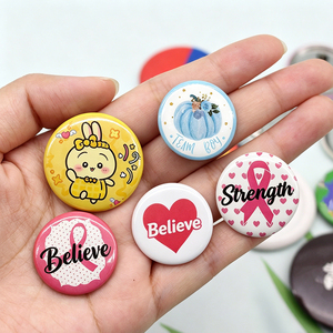 Badge en métal personnalisable de 25 mm pour la vente en gros, estampage 3D, artisanat DIY, badge décoratif en métal pour vêtements de mode - Product Image 4