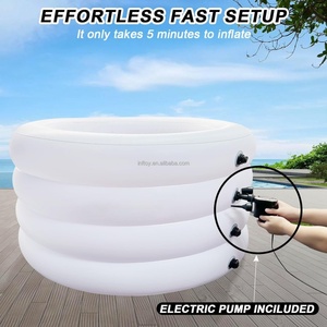 Portable Large Inflatable <b>Ice</b> Tub Outdoor Adult Cold Diving Tub Portable Freestanding <b>Ice</b> <b>Bucket</b> with Zipper Lid - Product Image 5