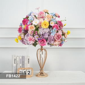 DKB High Quality Wholesale <b>Table</b> Centerpiece <b>Decoration</b> Artificial Flower Ball Silk Rose Red Floral Ball for Wedding Party - Product Image 3
