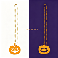 Collier de Décorations Fluorescentes Style Chauve-souris de Lune pour Halloween, Accessoire Photo pour Fête d'Épouvante et d'Horreur, Ambiance Sinistre