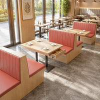 Banquettes modernes noires en demi-cercle pour restaurants, restauration rapide, cafés, hôtels, restaurants, meubles commerciaux, panneau de bois