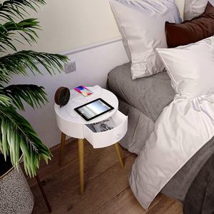 Mesita de noche Licheng, mesitas de noche, luz de noche de lujo para dormitorio con soporte y cargador de teléfono para dormitorio y sala de estar - Product Image 2