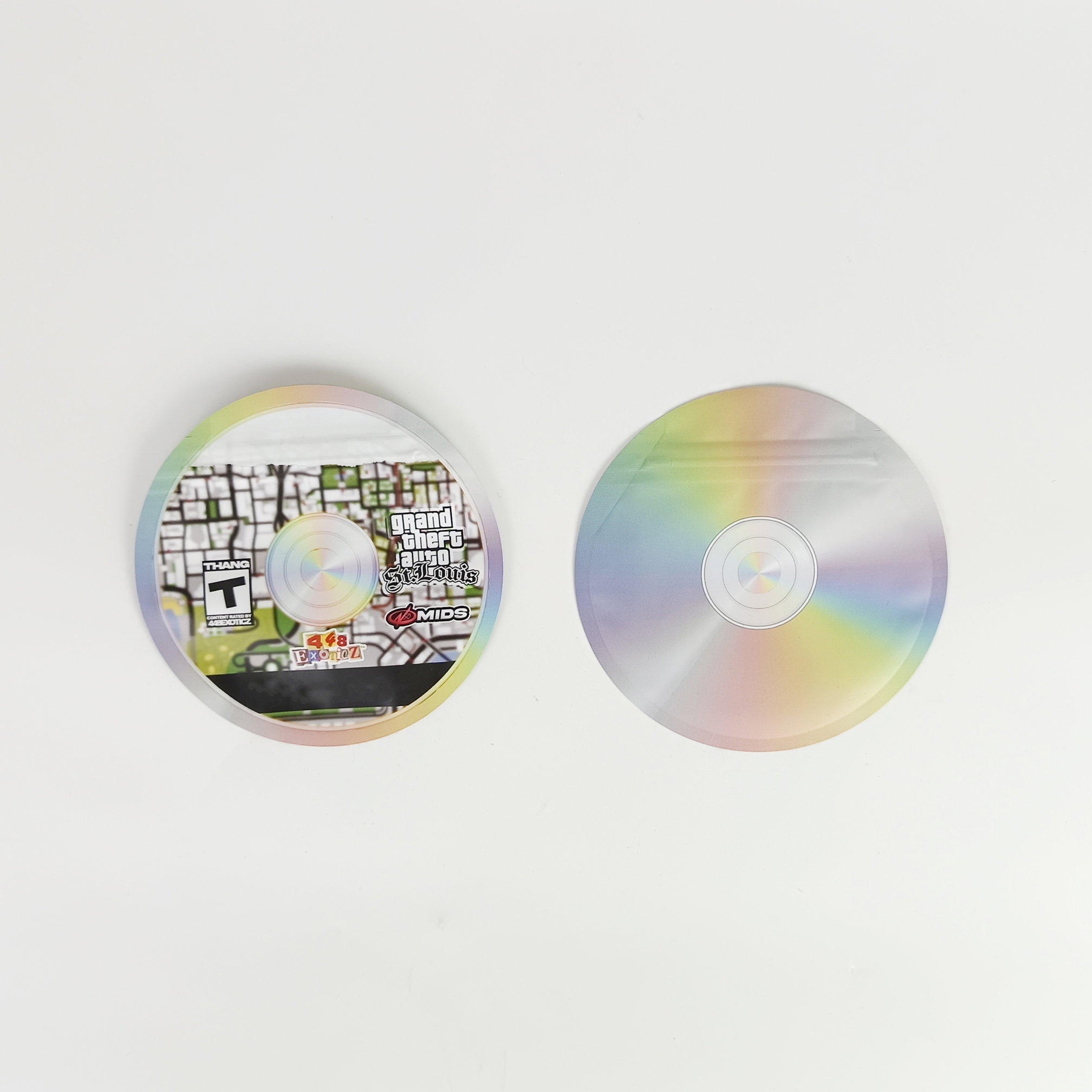 Custom Printed Moisture-Proof Mylar Bag 3.5g 7g Comic CD Case Shaped Die Cut Foil Snack Package Pouch
