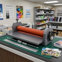 Laminadora Manual de Rodillos Fríos de 390 mm (15 Pulgadas) de Ancho de Laminación, Compatible con Tamaños de Papel A3/A4/A5/A6