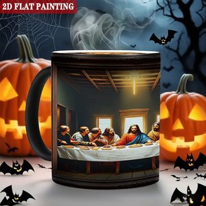 Christmas Birthday Gift Mug 11oz <b>Ceramic</b> Frosted Black Heat Sensitive Color Changing <b>Cup</b> - Product Image 6