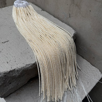 Perles de riz courtes et rondes 2,8-3 mm, d'eau douce, sans noyau, haute brillance, 38-39 cm, produit semi-fini DIY, qualité AA naturelle