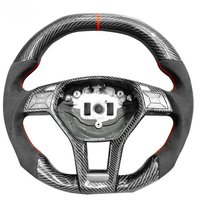 Volant personnalisé en carbone noir brillant pour Mercedes Benz W204 W205 W207 W211 W212 W213 W221 W222 GLS CLS C63 AMG GT