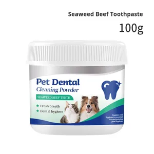 Poudre dentaire écologique pour animaux de compagnie avec des ingrédients de <span class=keywords><strong>boeuf</strong></span> aux algues tartre réduisant le blanchiment des dents élimination des taches pour les chiens - Product Image 1